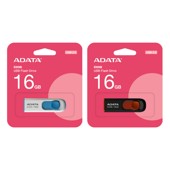 Pemacu USB ADATA - AC008 16GB USB 2.0 (HITAM/MERAH) / (PUTIH/BIRU ...