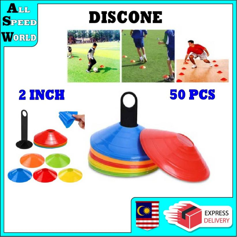 DISCONE 50 PCS AGILITY FIELD MARKER / SKITTLE / CONE / KONE PLASTIK ...