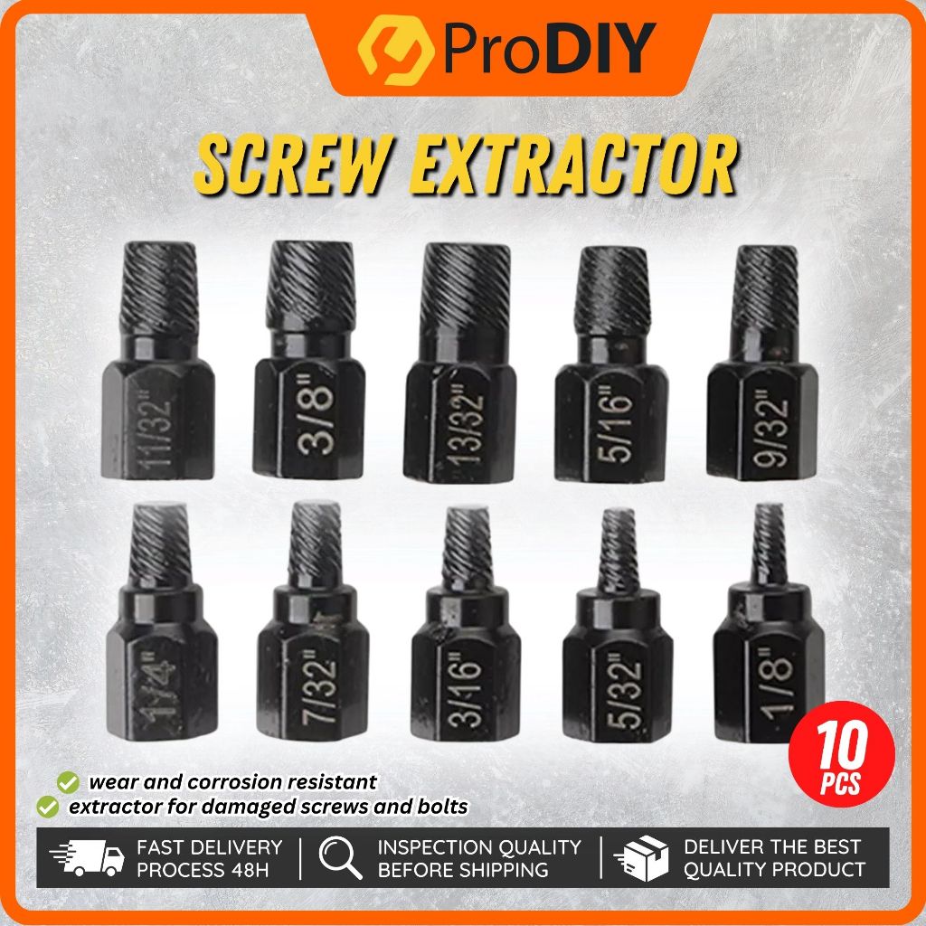 10pcs / Set Screw Extractor Disassemble Damaged Screw Removal Nut Tool ...