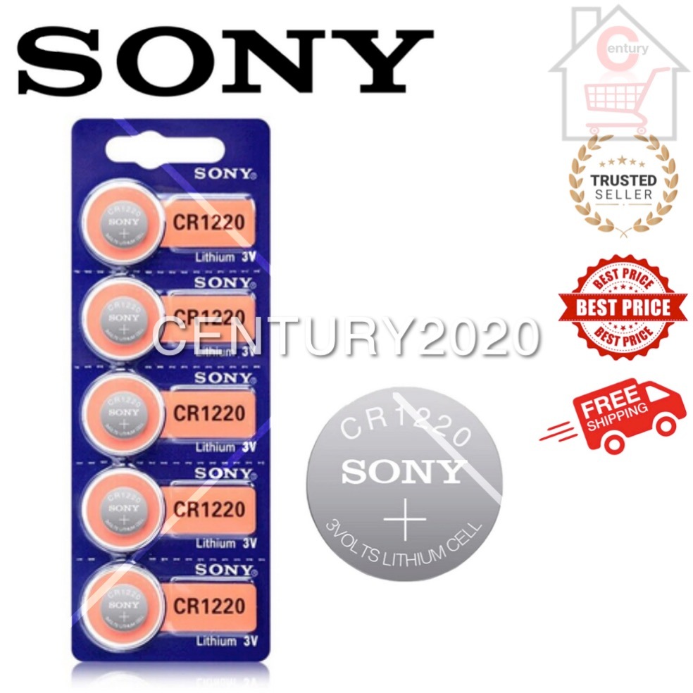 SONY CR1220 Lithium Battery Quality Coin Cell Watch Electronic 5pcs ...