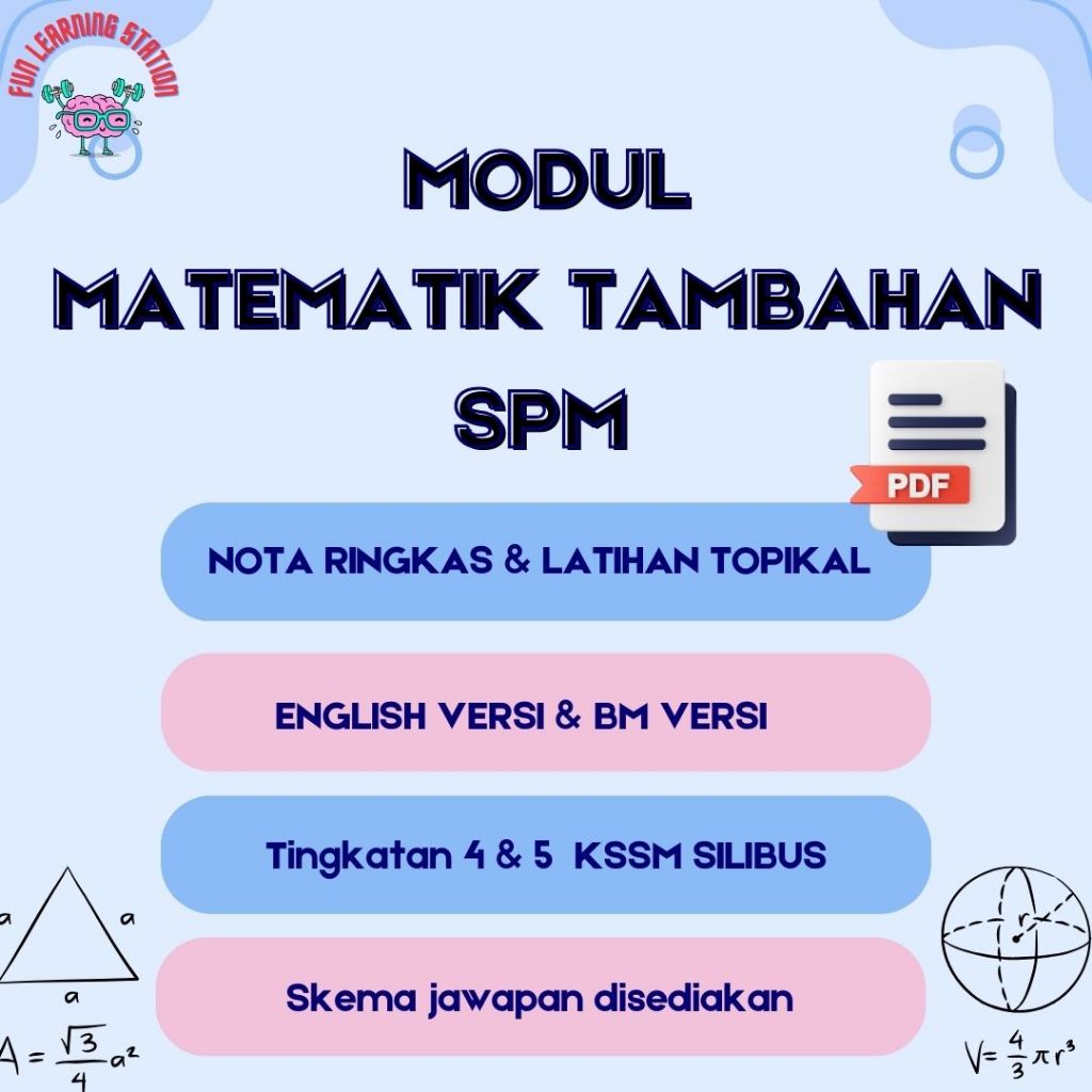 Modul Matematik Tambahan Tingkatan 4 & 5 SPM KSSM Nota & Latihan ...