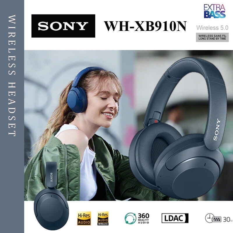 Sony WHXB910N Noise Canceling Headset Wireless Bluetooth Connection