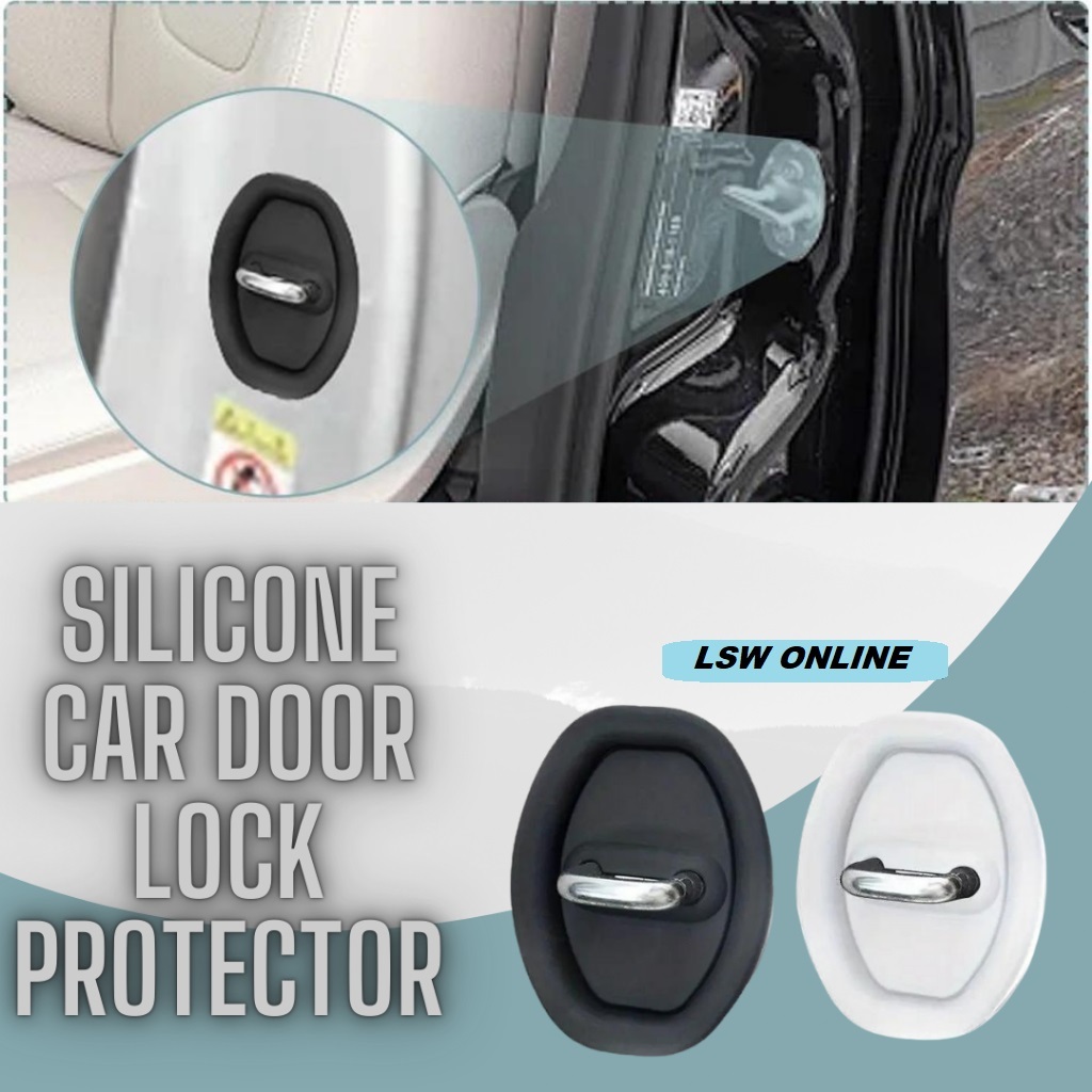 Car Door Lock Cover Silicone Protector Door Lock Rubber Anti-collision ...