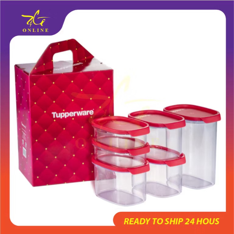 Tupperware Container Ultra Clear With Lid [6pc Set] | Shopee Malaysia