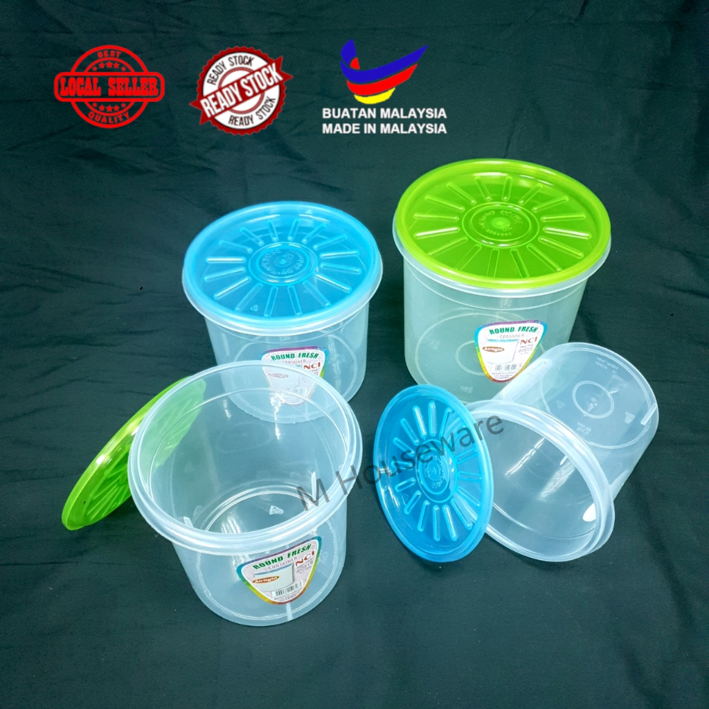 NCI Round Container Air-Tight 2.75L ~ 6L Bekas Plastic Bekas Keropok ...