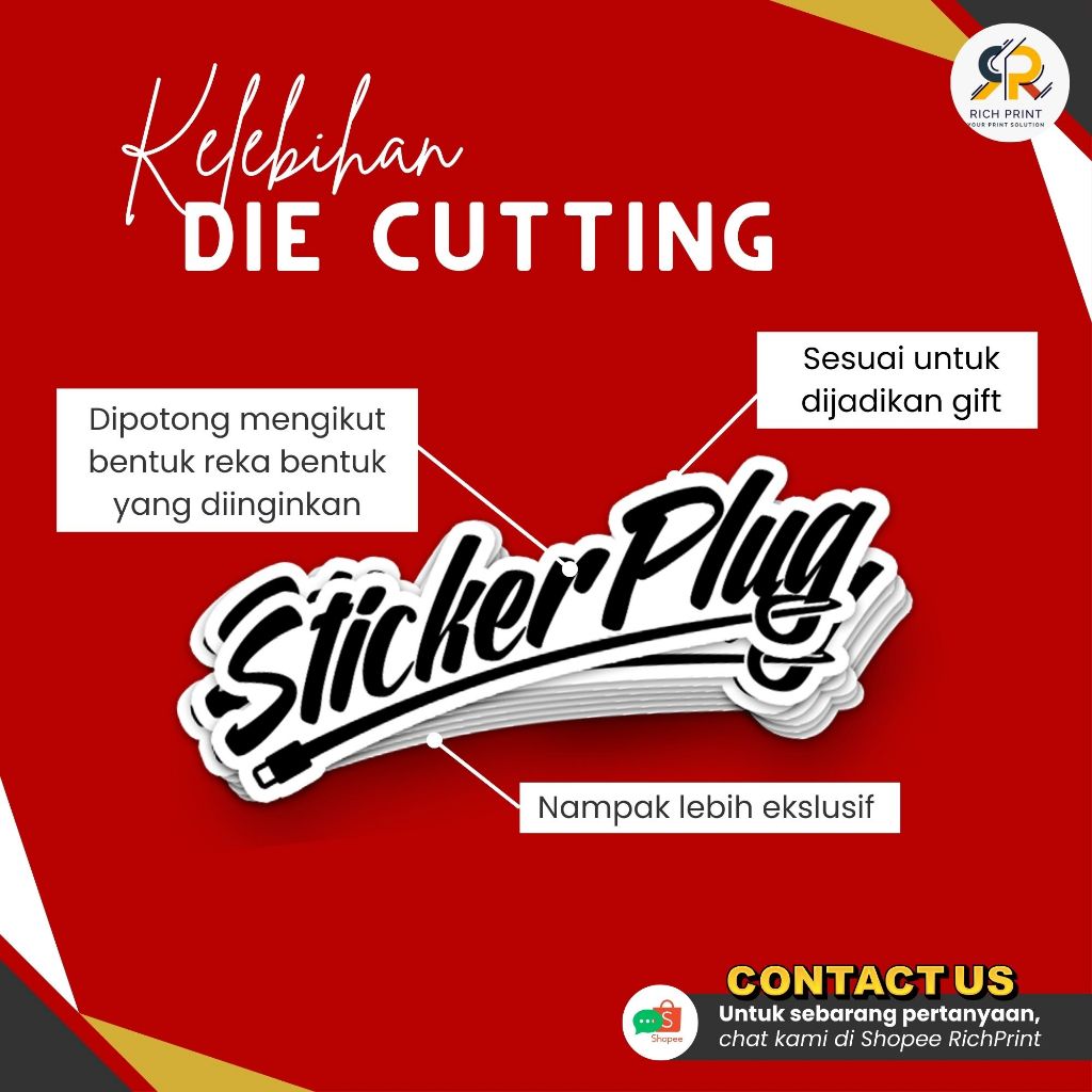 Sticker Label Cutting DieCut 1 by 1 Express 1 hari Sesuai untuk Premium ...