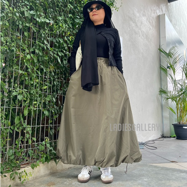 Balloon puffy Long Skirt Maxi Free Size A Line By Ladiesgallery13 Shopee Malaysia