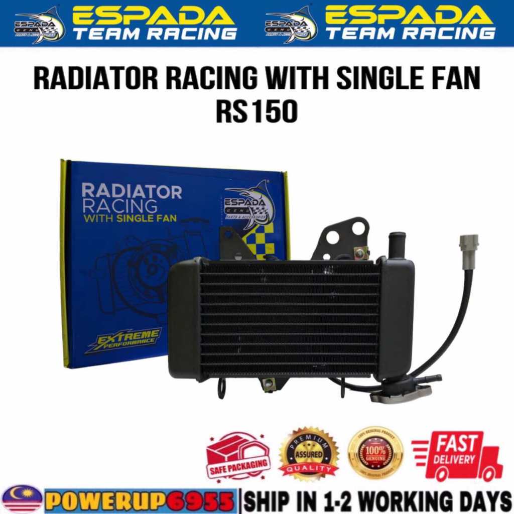 ORIGINAL ESPADA RACING RADIATOR WITH SINGLE FAN BLACK TANGKI AIR ...
