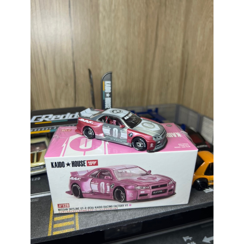 Kaido House X Mini GT Nissan Skyline R34 Racing Factory V1 Chase pink ...