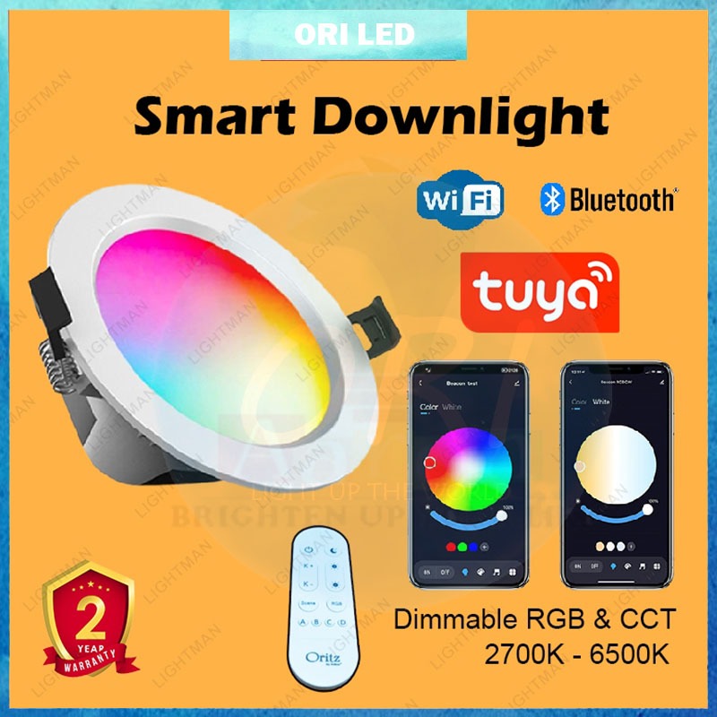 Smart LED Downlight Tuya App Bluetooth Wire Remote Control Dimmable LED ...