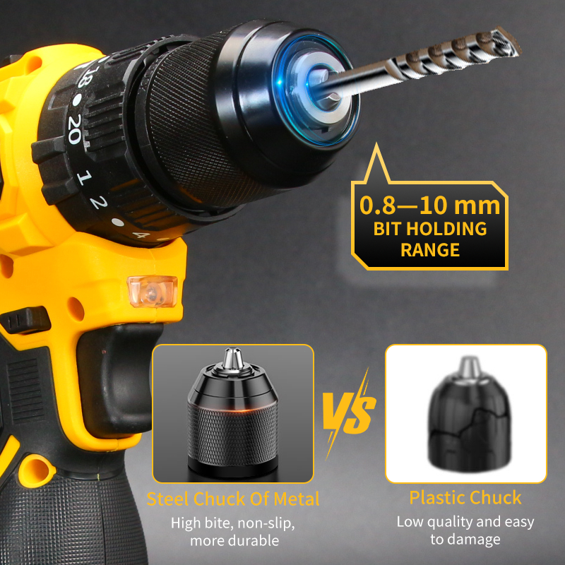 KEELAT KCD010 Brushless Drill Set Heavy Duty Cordless Drill Batteri ...