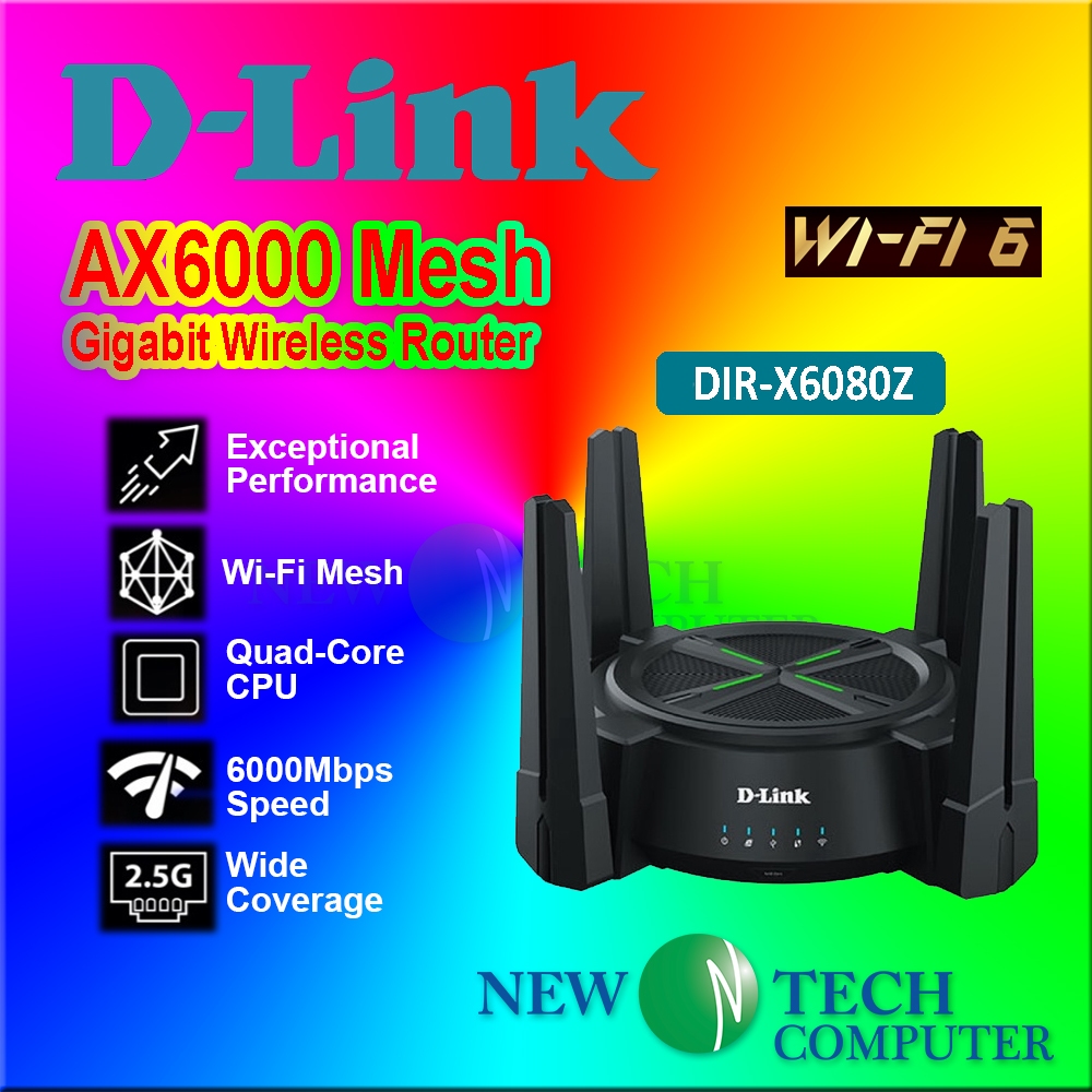 D-Link AX6000 2.5GBPS LAN Multi Gigabit Wi-Fi 6 Mesh Router (Can Mesh ...