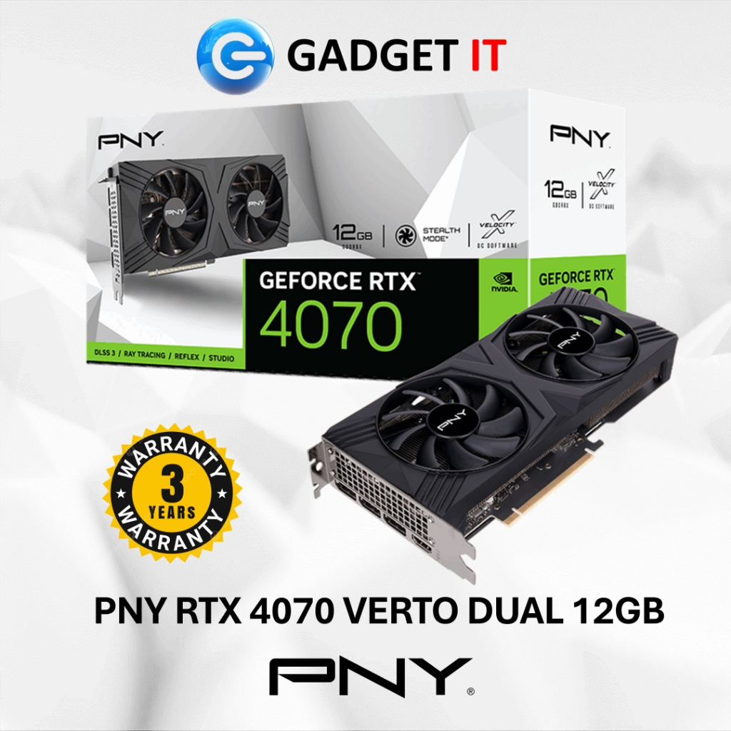 PNY GEFORCE RTX 4070 12GB VERTO DUAL FAN DESKTOP GRAPHICS CARD GPU