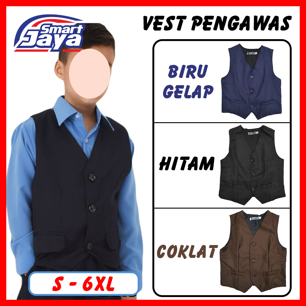 Vest Sekolah Rendah/Menengah/Biru Tua/Hitam/Coklat (#-Ready Stock ...