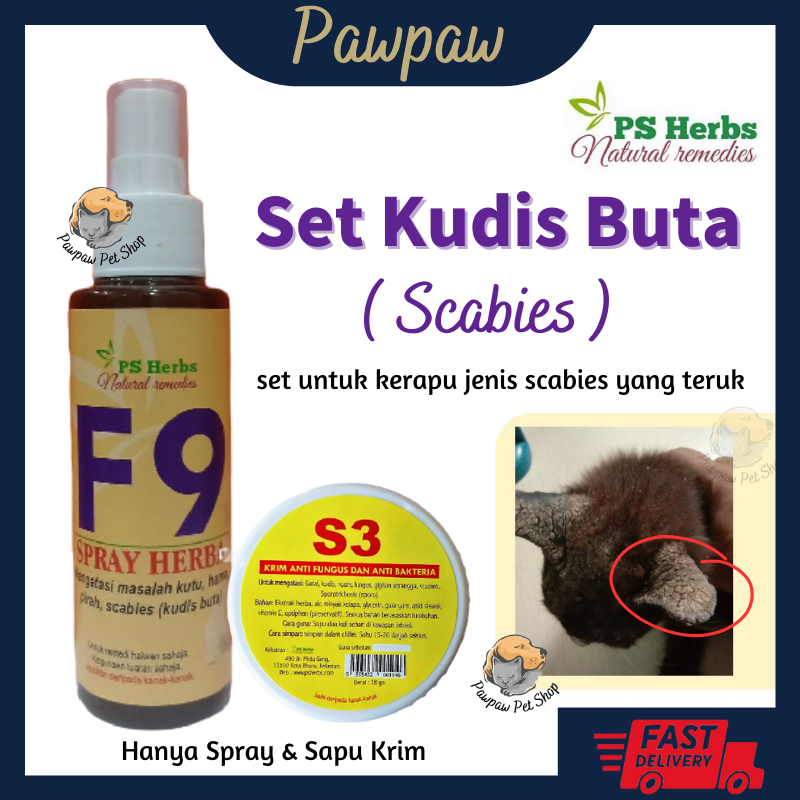 Pawpaw PS Herbs Herb Spray F9 Ubat Kurap Scabies Kucing Cream Krim S3 ...
