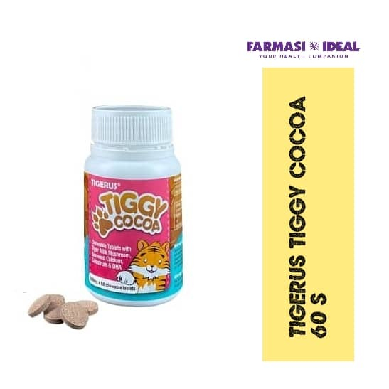 Tigerus Tiggy Cocoa 500mg 60's (Immune booster, Brain booster, chewable ...