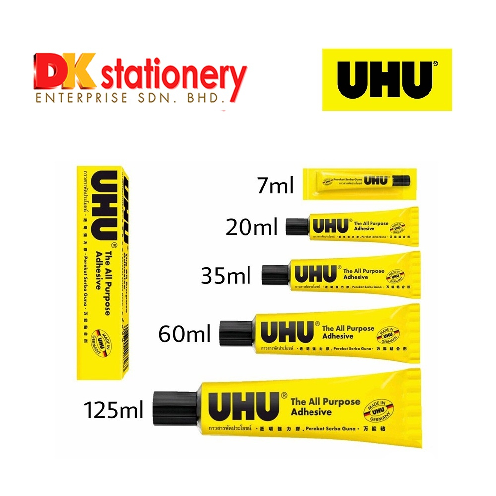 ORIGINAL UHU Glue/ Gam UHU - size available 7ml, 20ml, 60ml, 120ml
