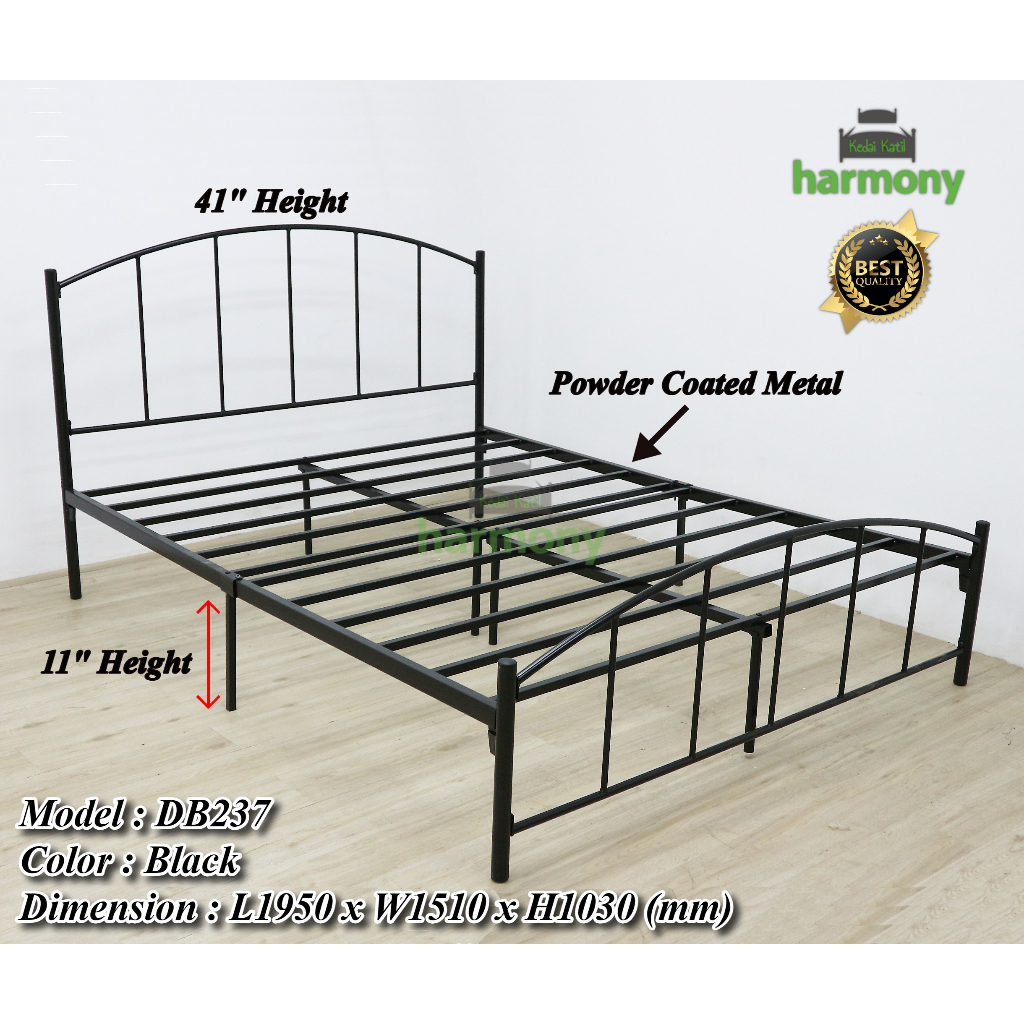 Harmony Lenus Metal Queen Bed Frame / Metal Bed Frame / Queen Bed ...