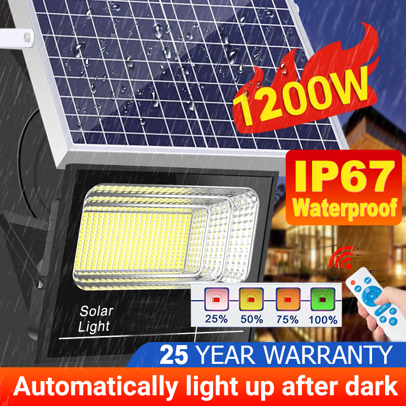 【5-year warranty】1200W Lampu Solar Light Outdoor Lighting LED Solar ...