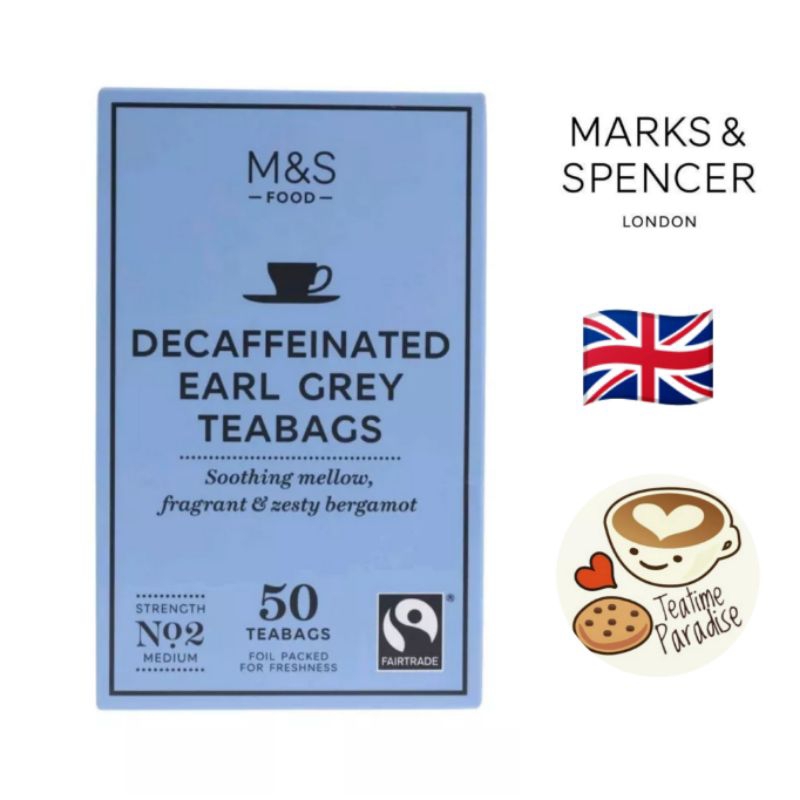 Marks & Spencer (M&S) Decaffeinated Earl Grey Teabags 50's | Shopee ...