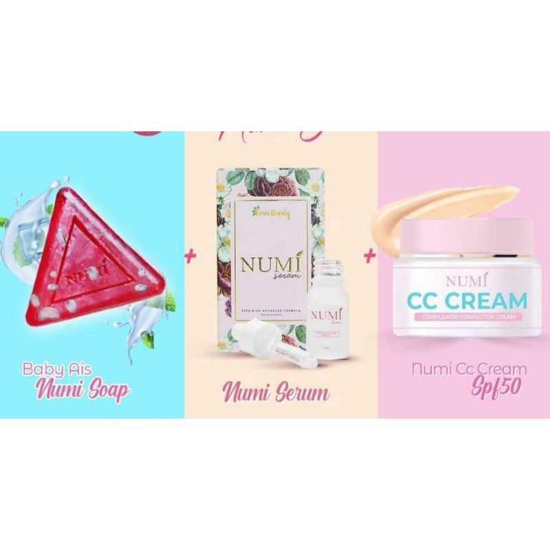 NUMI SET SKINCARE 💯 ORIGINAL HQ(SERUM+CC SERUM+BABY AIS SOAP) Shopee