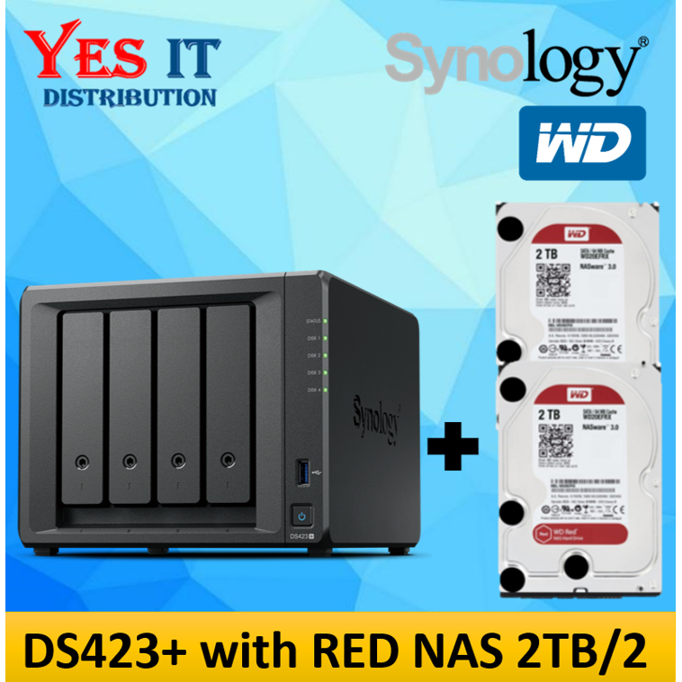 Synology DS423+ NAS【HDD 2TB×4 8TB付】 Synology DS423+ 4-Bay Diskstation NAS 8TB Bundle mit 4 x 2TB