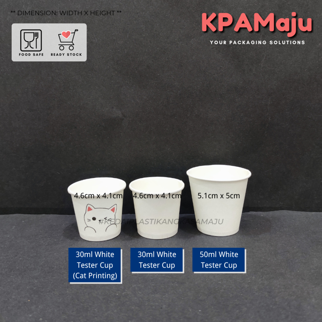 [50pcs] 30ml / 50ml Paper Tester Cup - Paper Sampling Cup, White Sample ...