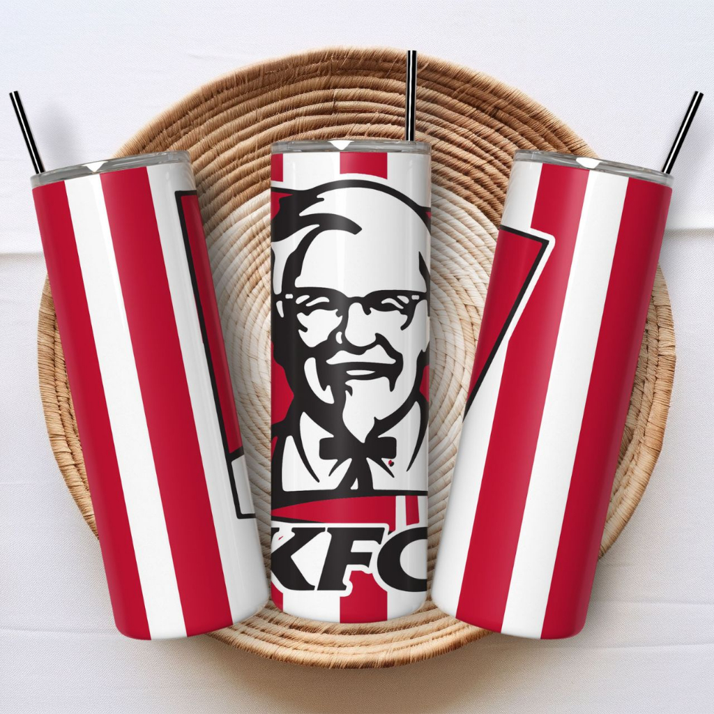 KFC Fast Food Colonel Sander Coffee Tumbler Cup Stainless Steel Water