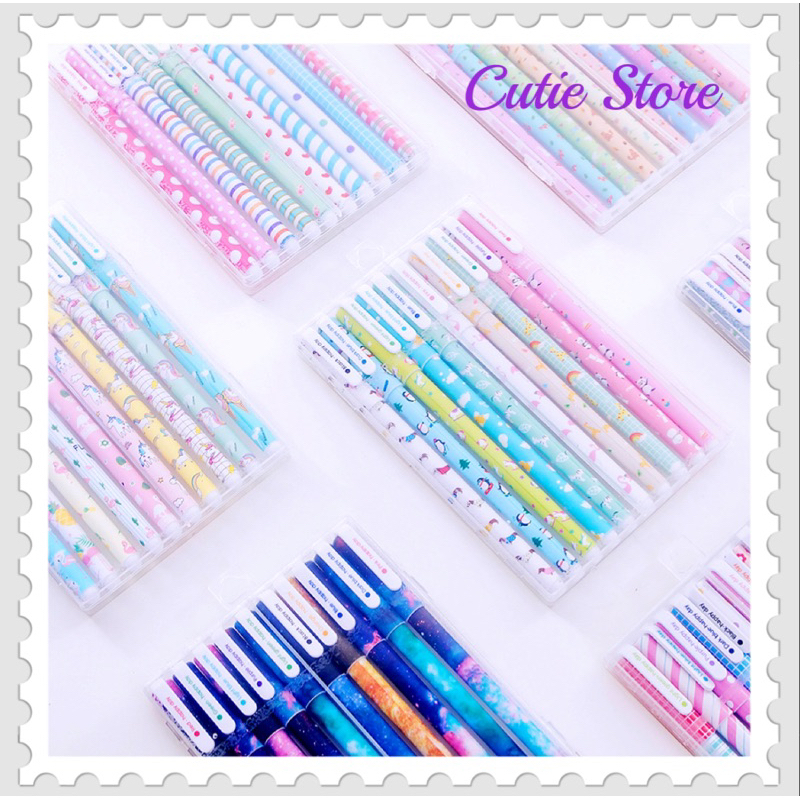 10pcs/lot Cute Office School Accessories 0.38mm Pen Nice Gel Pens Colorful  Gift