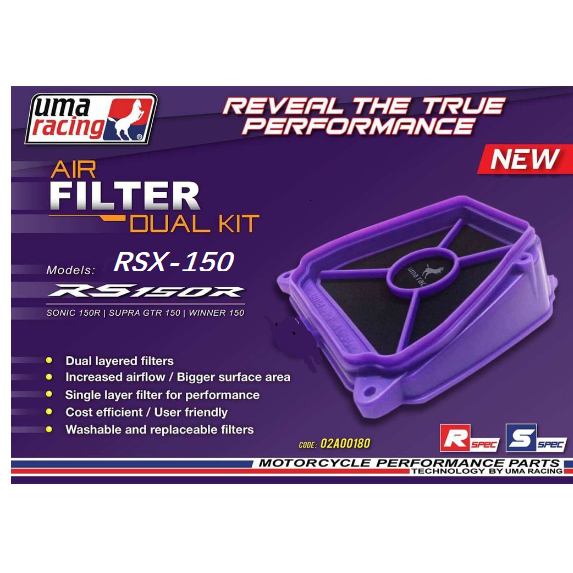 UMA RACING AIR FILTER RS150R RS150 RXS150 RSX 150 | Shopee Malaysia
