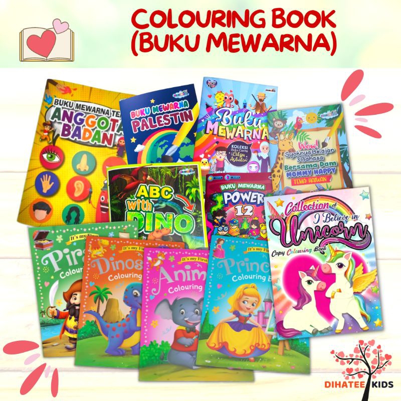 DIHATEEKIDS - COLOURING BOOK (BUKU MEWARNA) | Shopee Malaysia