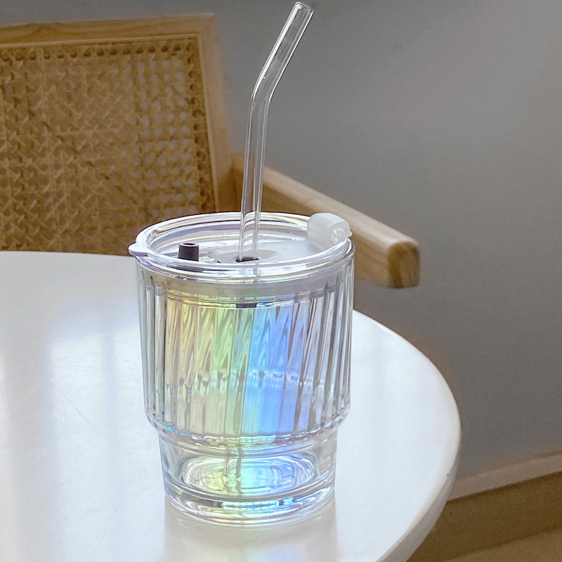 Magazine 350ml Latte Coffee Glass Cup Transparent Mug Milk Cold Hot Drinking Mugs 1pc, Size: 350 mL, Brown