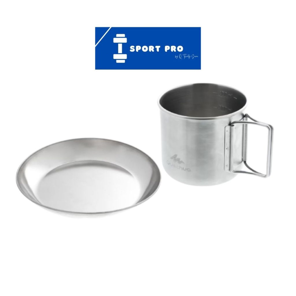 Decathlon / Stainless Steel Camping Mug & Plate / MH 150 / Quechua Shopee Malaysia