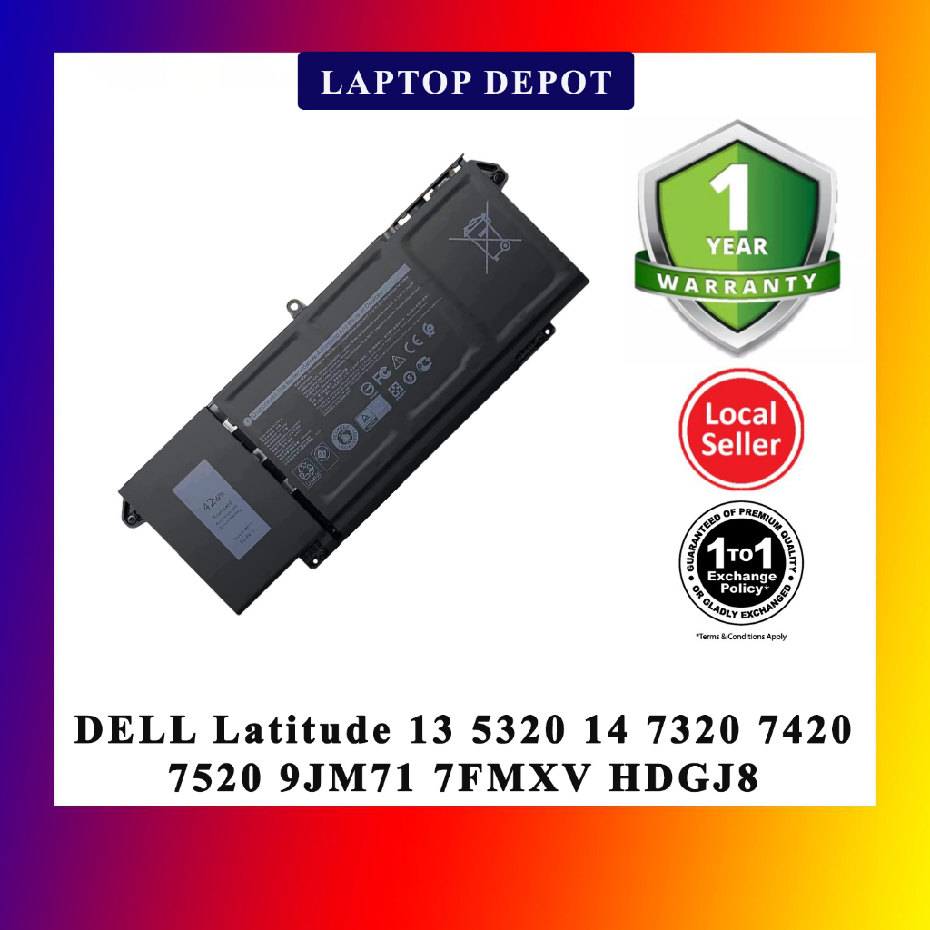 9JM71 7FMXV Laptop battery For Dell Latitude 5320 7320 7420 7520 HDGJ8 ...