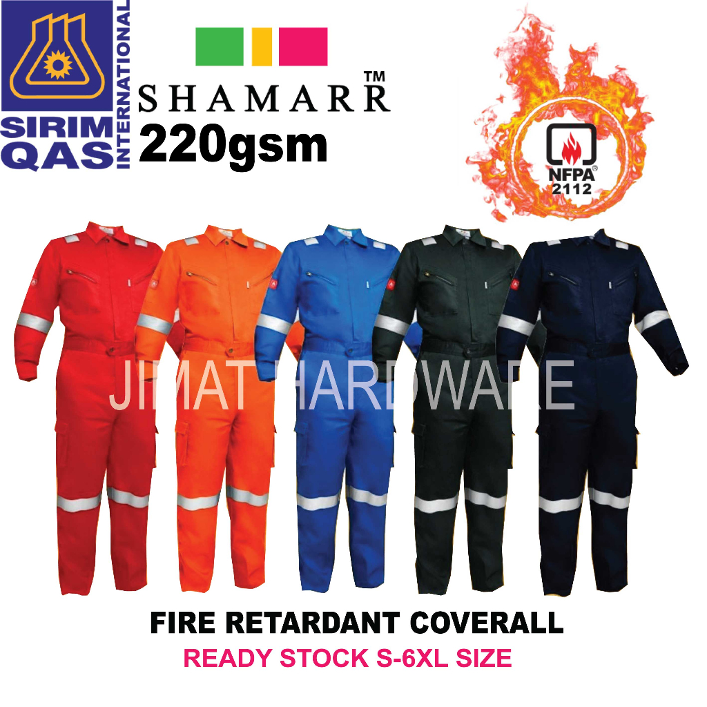 SHAMARR FIRE RETARDANT COVERALL FRC (SIRIM) NFPA2112 (FRC)PPE SAFETY