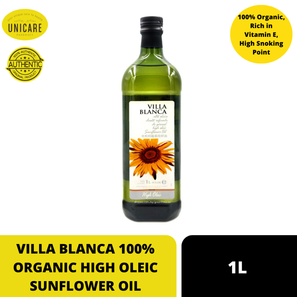 VILLA BLANCA 100 ORGANIC HIGH OLEIC SUNFLOWER OIL 1L Shopee Malaysia