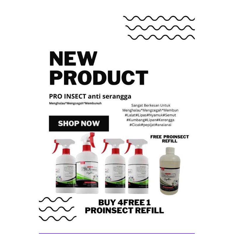 PRO INSECT BELI 4PCS FREE 1X PROINSECT REFILL organic insect spray ...