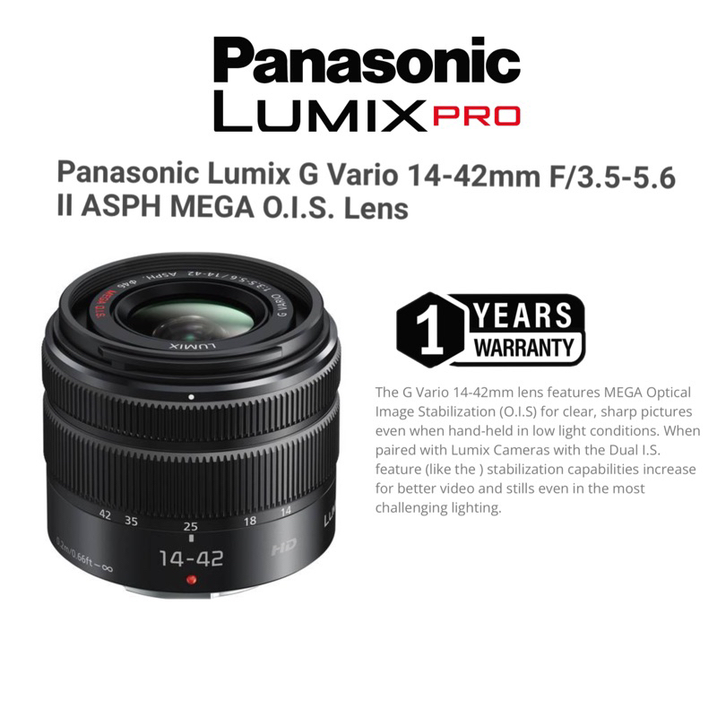 Panasonic Lumix G Vario 14-42mm F/3.5-5.6 II ASPH Mega OIS Lens