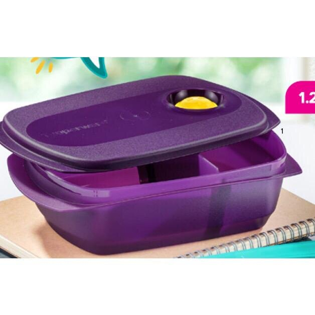 TUPPERWARE REHEATABLE DIVIDED LUNCH BOX / BEKAL 1.2L (1PC) | Shopee ...