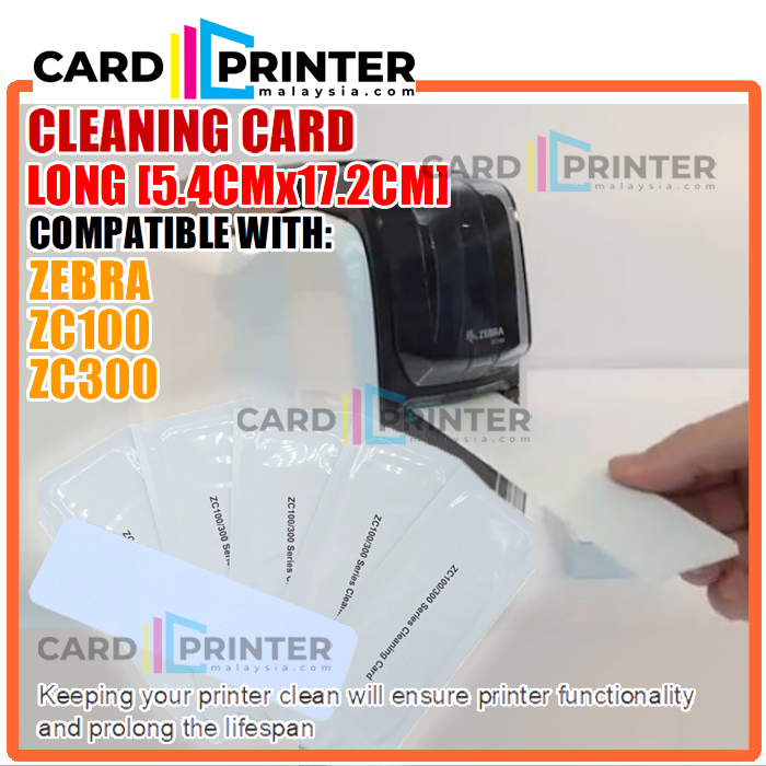 STANDARD CLEANING CARD FOR CLEAN PRINTHEAD ROLLER ZEBRA ZC100/300