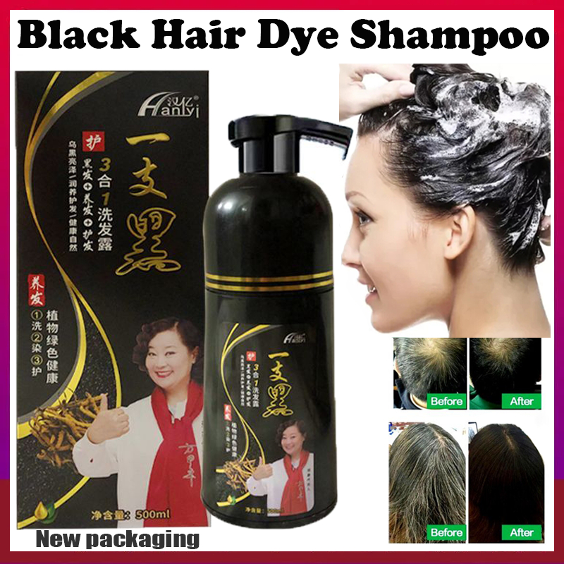 Black Hair Dye Shampoo Natural Polygonum Multiflorum Shampoo Effective