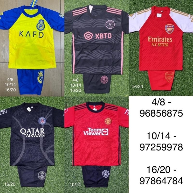 Kid /Budak Home Football Jersey set 1 yr old 9 yr old Budak Baju