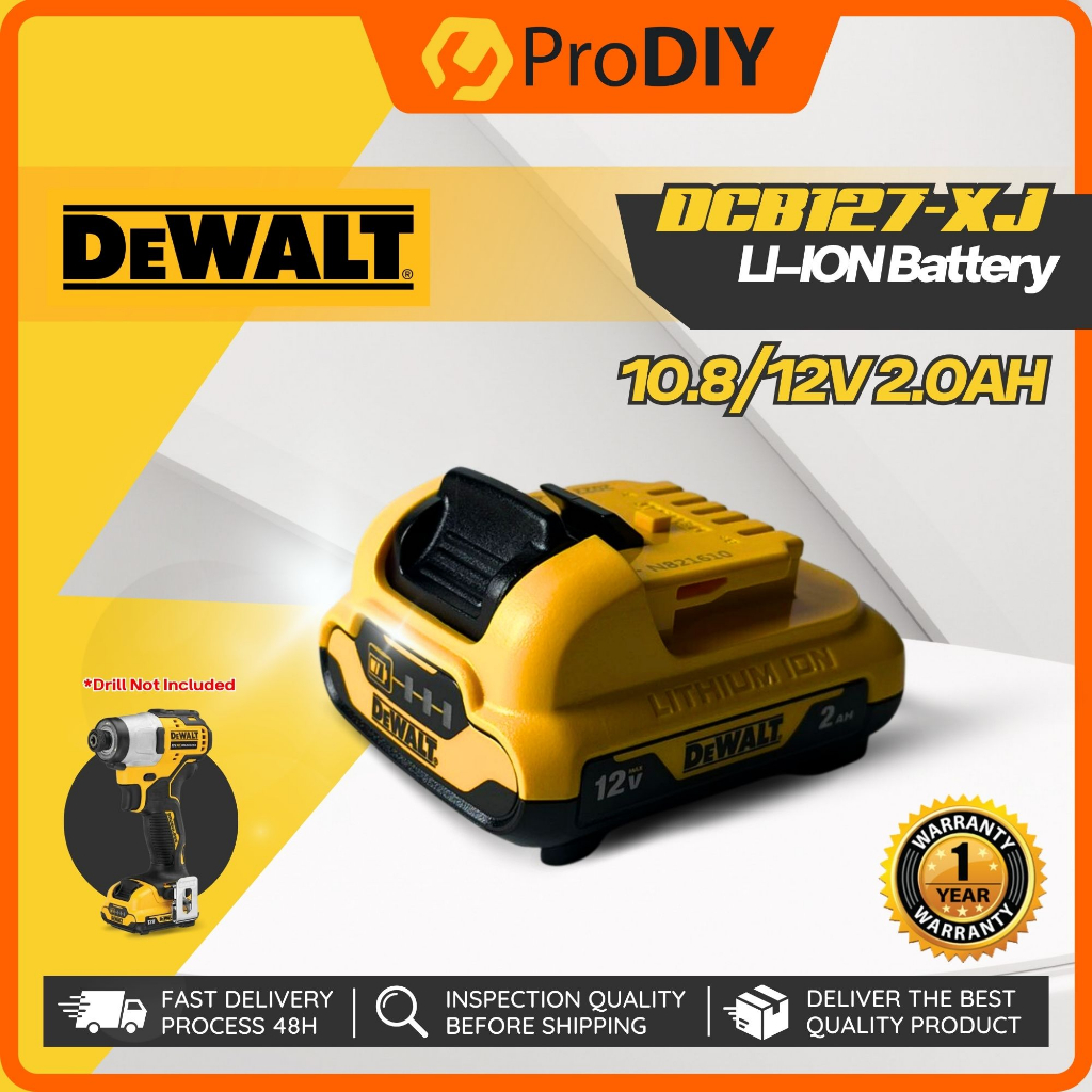 DEWALT DCB127 XJ 12V 2.0Ah Li Ion Battery Hammer Drill Impact