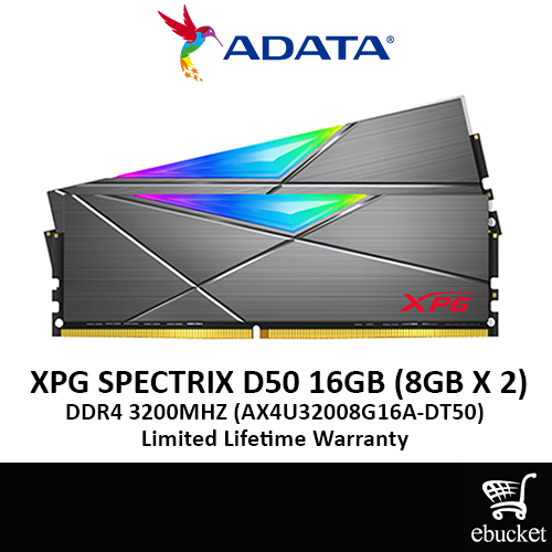 ADATA XPG SPECTRIX D50 16GB (8GB X 2) KIT DDR4 3200MHz RGB GAMING