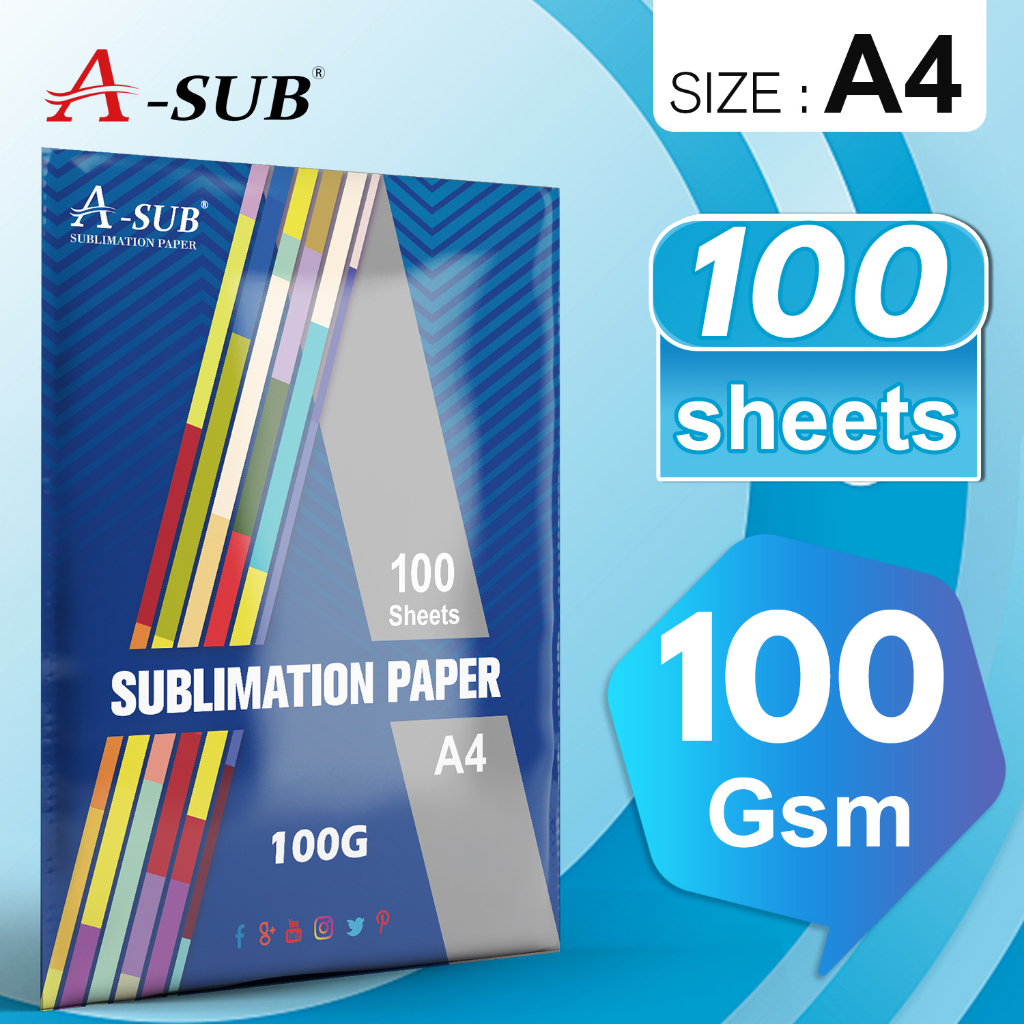 A-SUB A4 100gsm Sublimation Heat Transfer Paper for Tshirt For Things ...