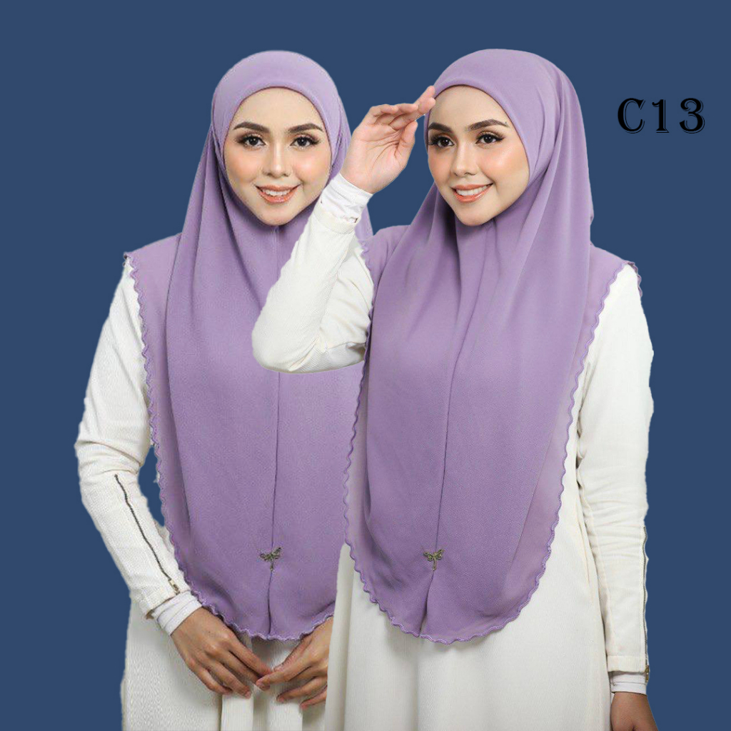 Tudung Sulam Anissa Instant Bawal Sulam | Tudung Labuh Bdg 50 | Shopee ...
