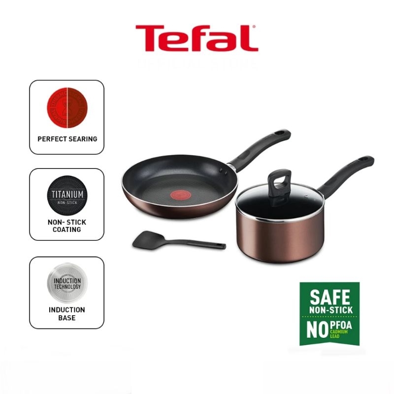 Tefal Day by Day 4 Piece Set ( Frypan 24cm + Saucepan with Lid 2,2L ...