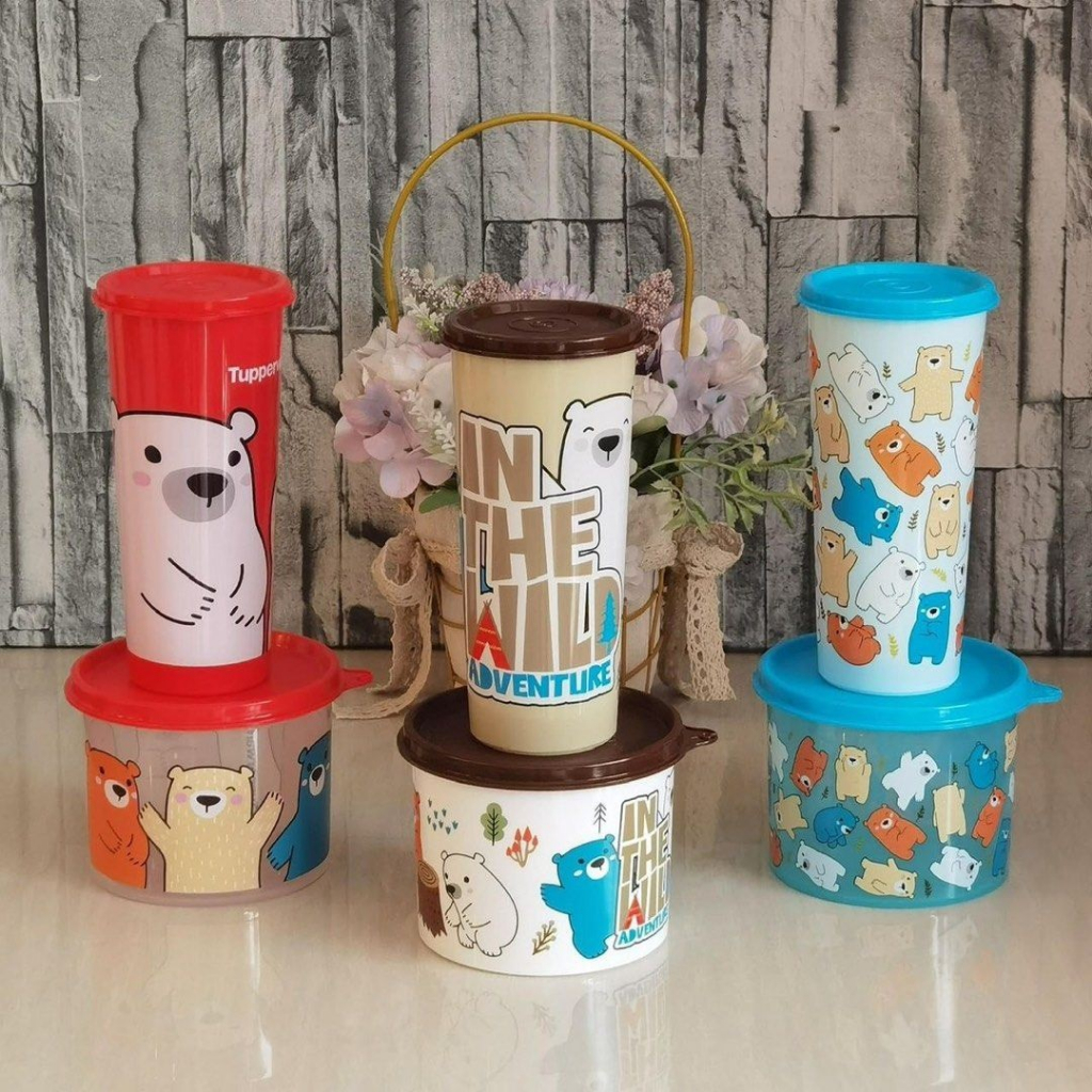 Tupperware Bearbuddy Trio Set - 450ml and 570ml / Gian Tumbler 470ml ...