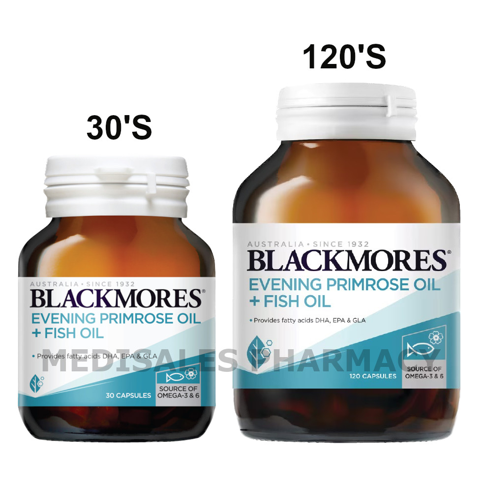 BLACKMORES EVENING PRIMROSE OIL ( EPO ) + FISH OIL 30'S 120'S