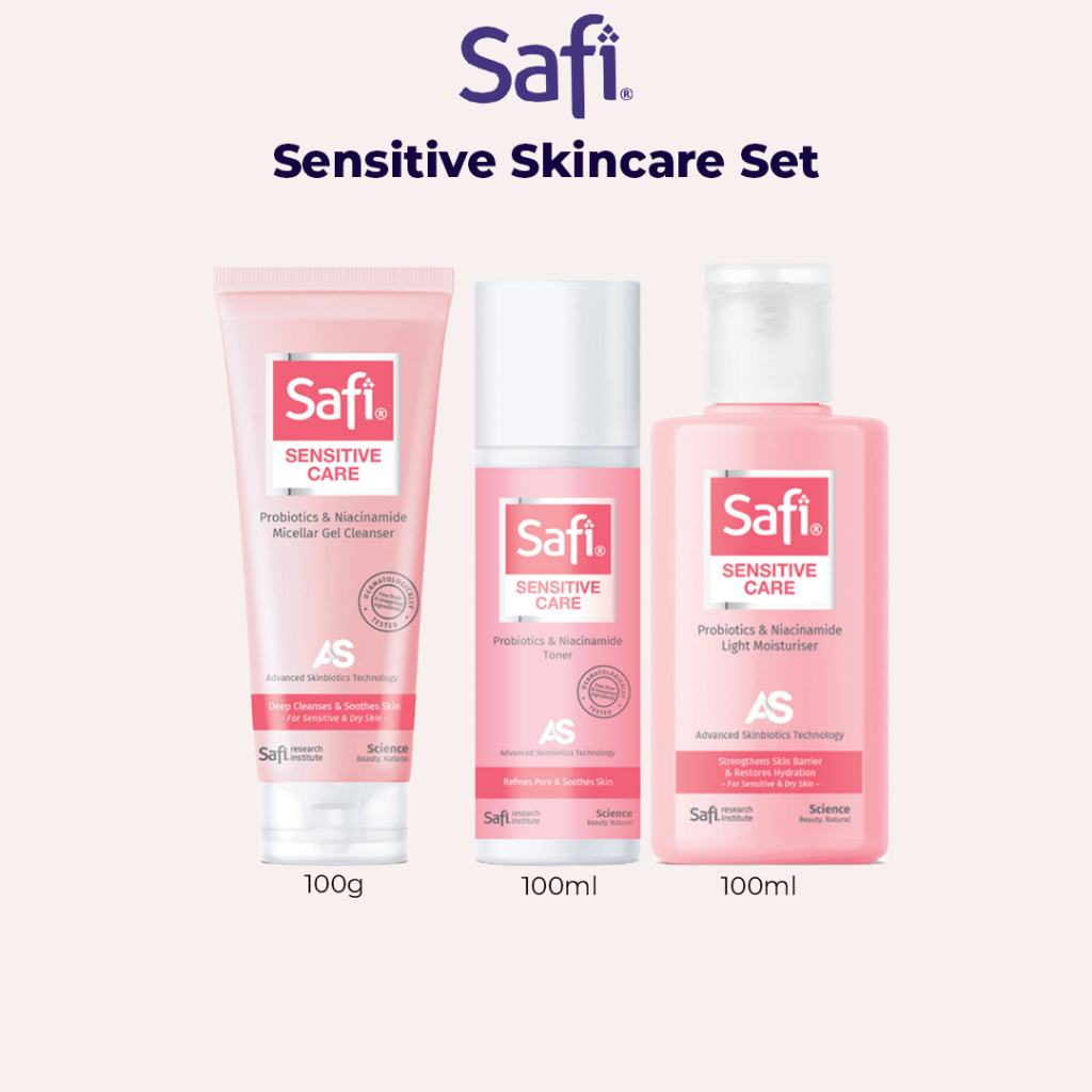 SAFI Sensitive Care Probiotics & Niacinamide Foam Full Set (Dry Skin